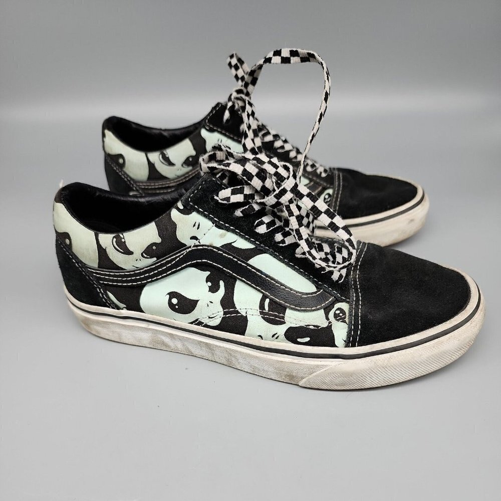 VANS Old Skool ALIEN Ghost Shoes Mens 5 Women’s 6.5 Black/White GLOW IN THE DARK